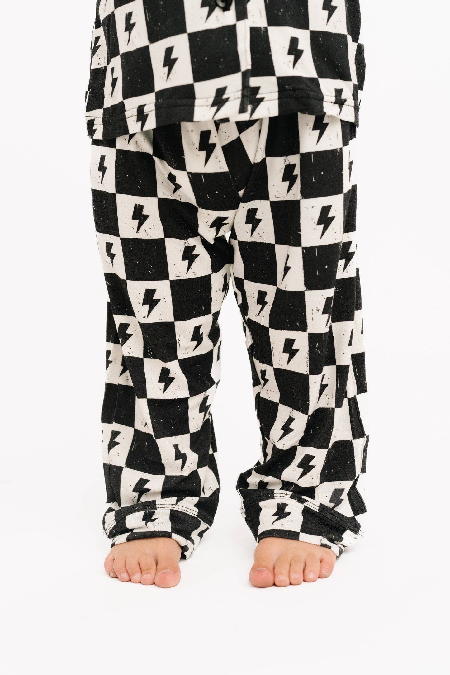 Electric Checkered Bamboo Button Up Set