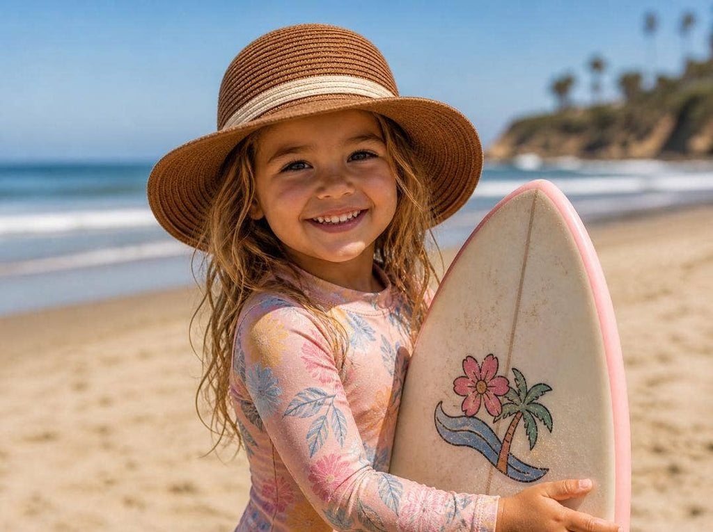 Toddler Kids  Straw Floppy Hat Beach Sun