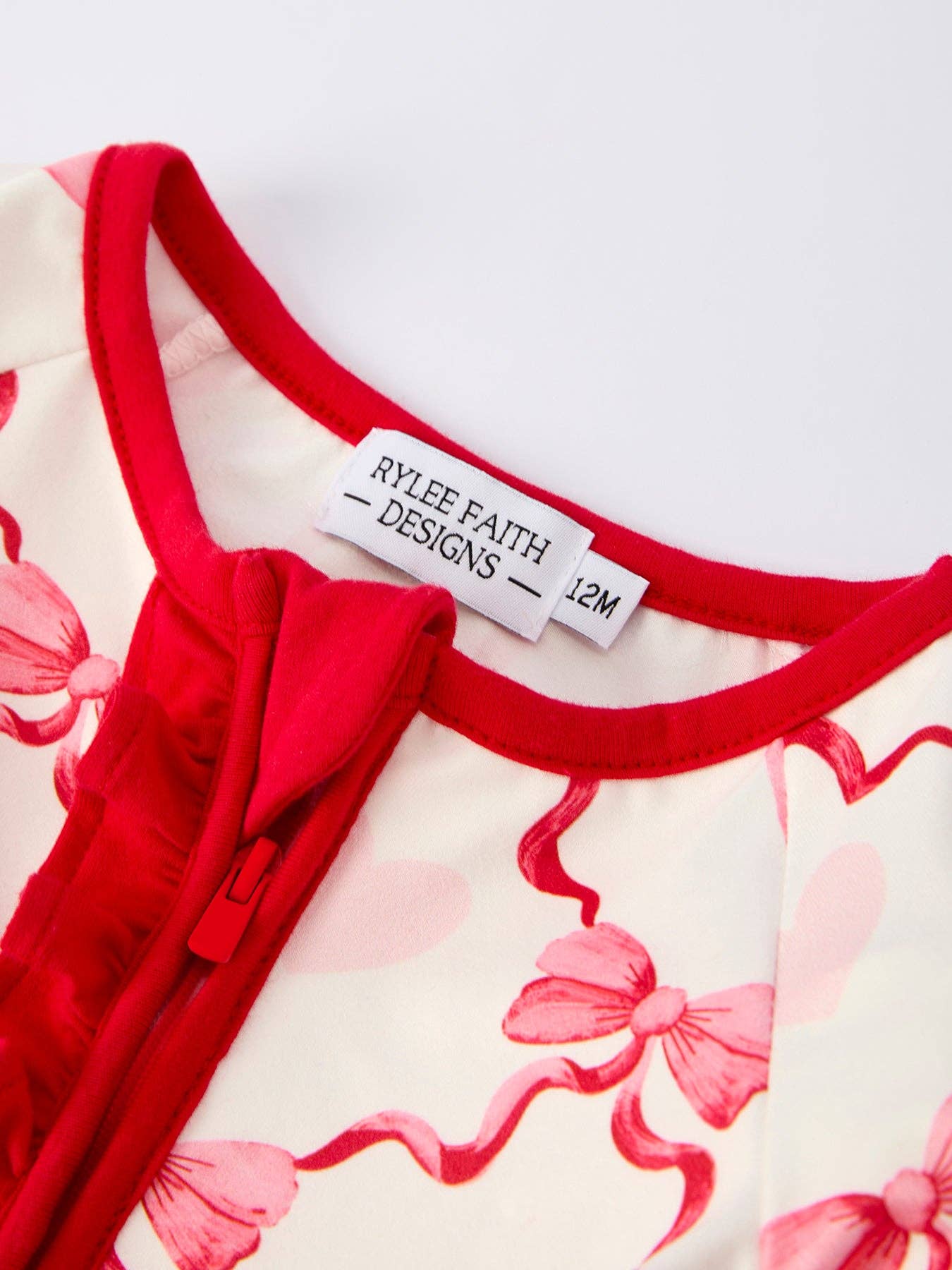 Valentine’s Day Baby Girl Romper with Heart and Bow Print