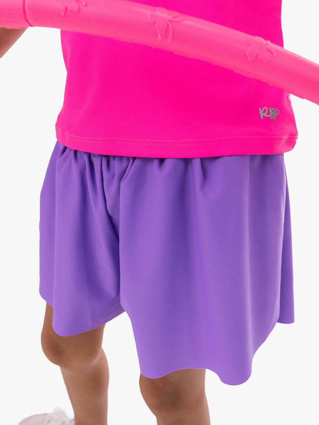 Girls Neon Purple Active Butterfly Shorts