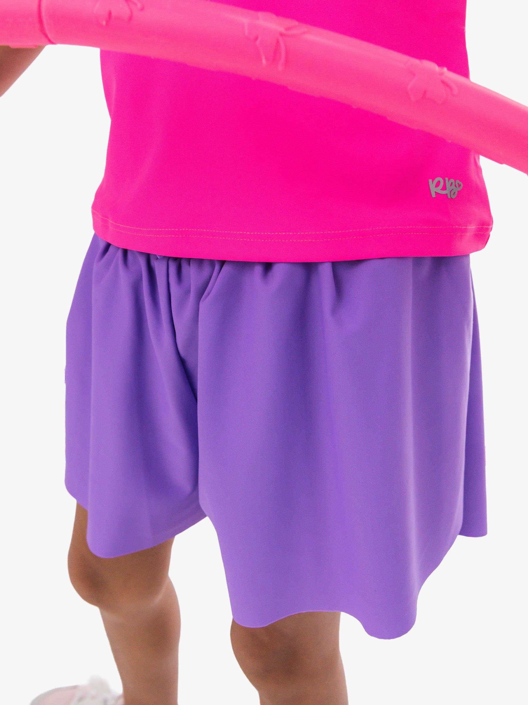 Girls Neon Purple Active Butterfly Shorts