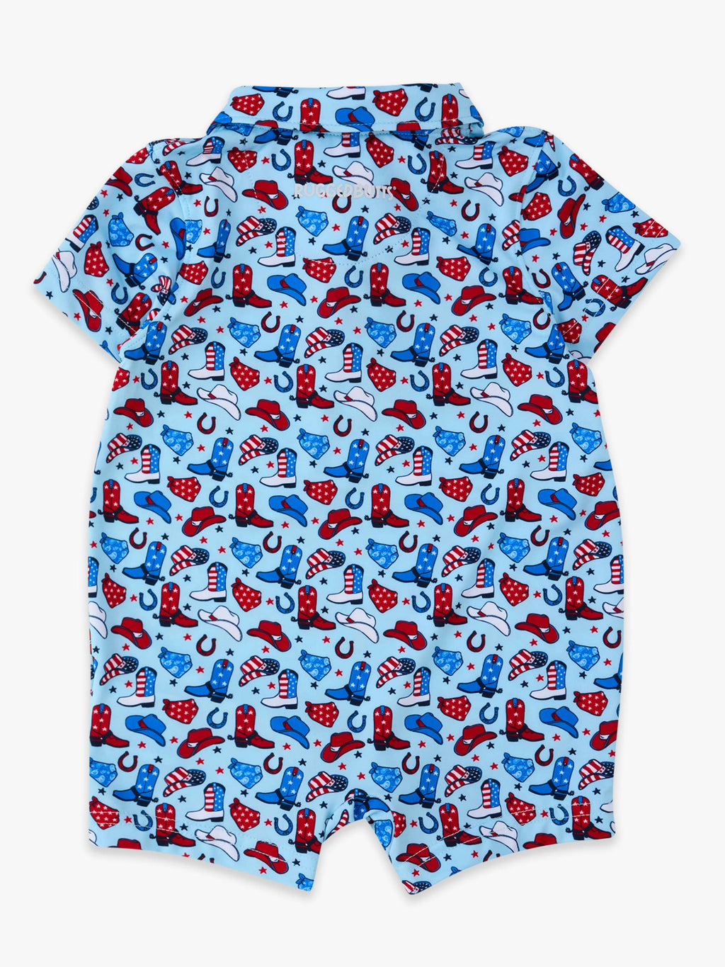 Baby Boys Blue Stars & Spurs Performance Polo Romper