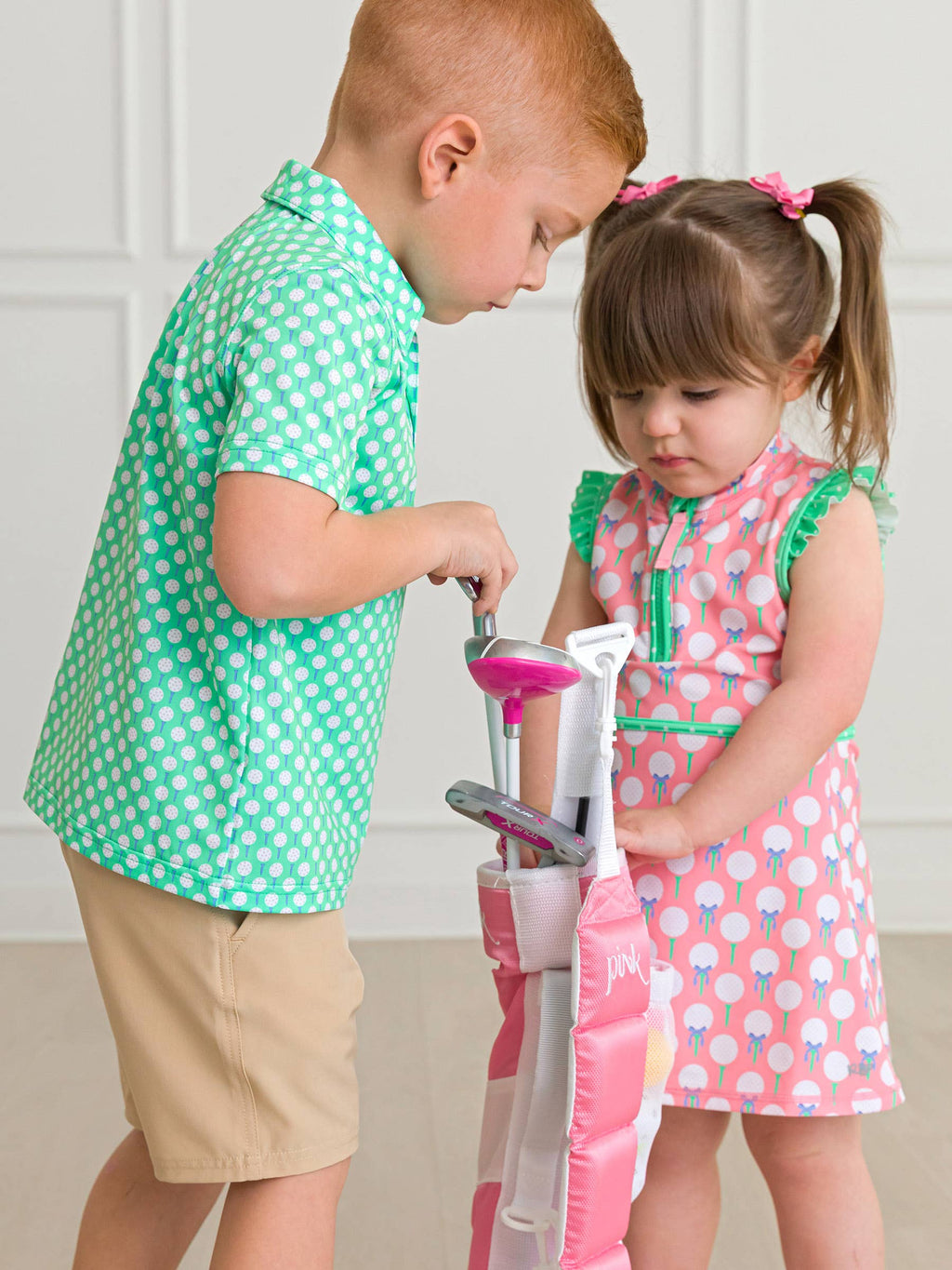 Boys Tiny Tee Time Golf Knit Short Sleeve Performance Polo