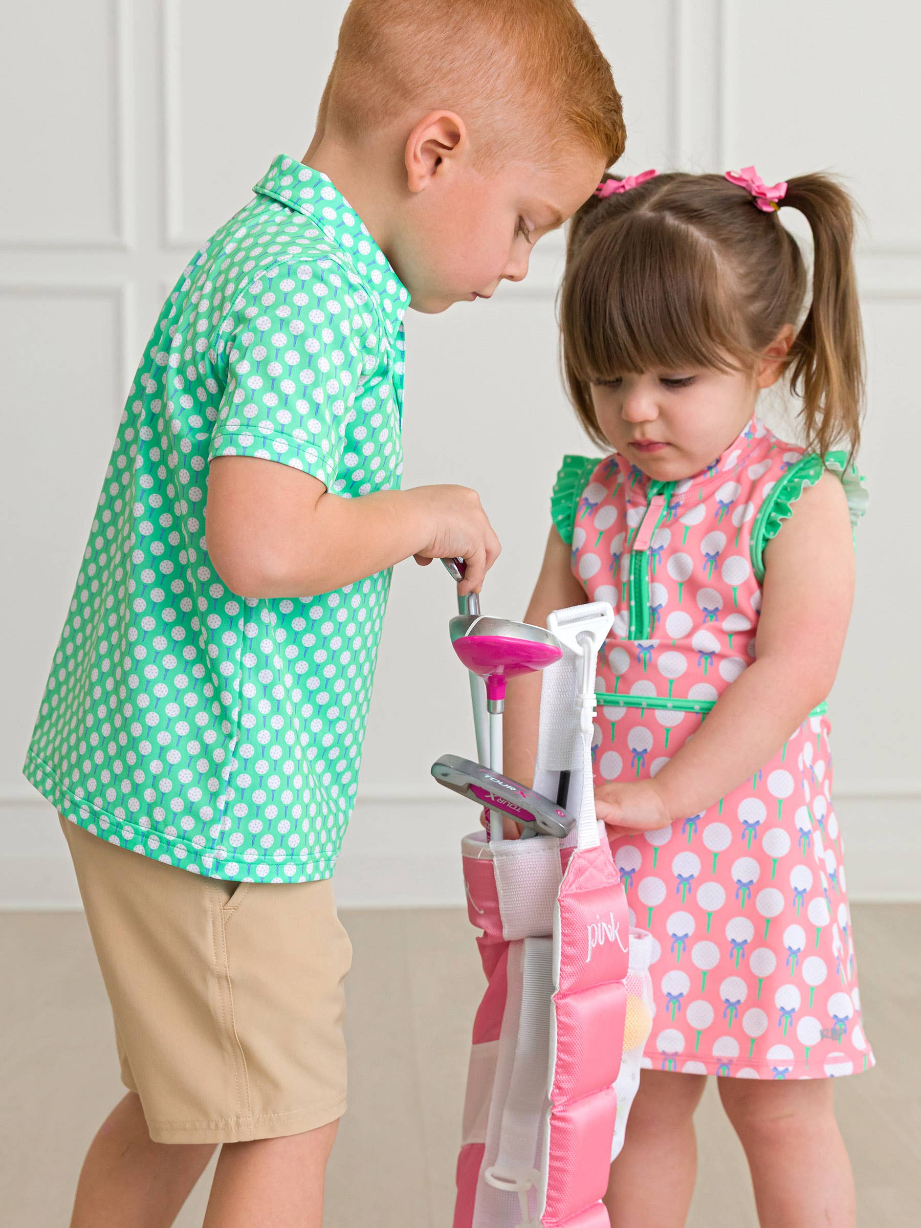 Boys Tiny Tee Time Golf Knit Short Sleeve Performance Polo