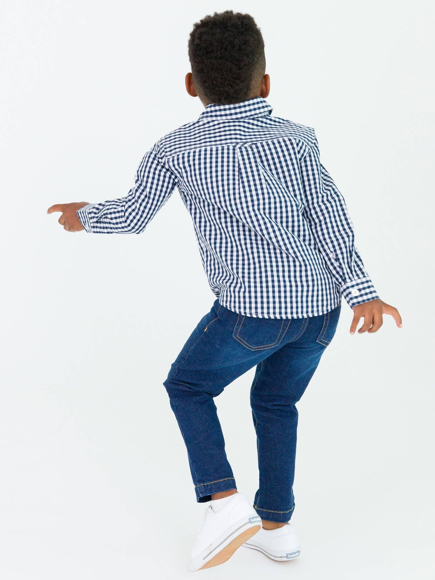 Boys Medium Wash Stretch Denim Pull-on Jeans