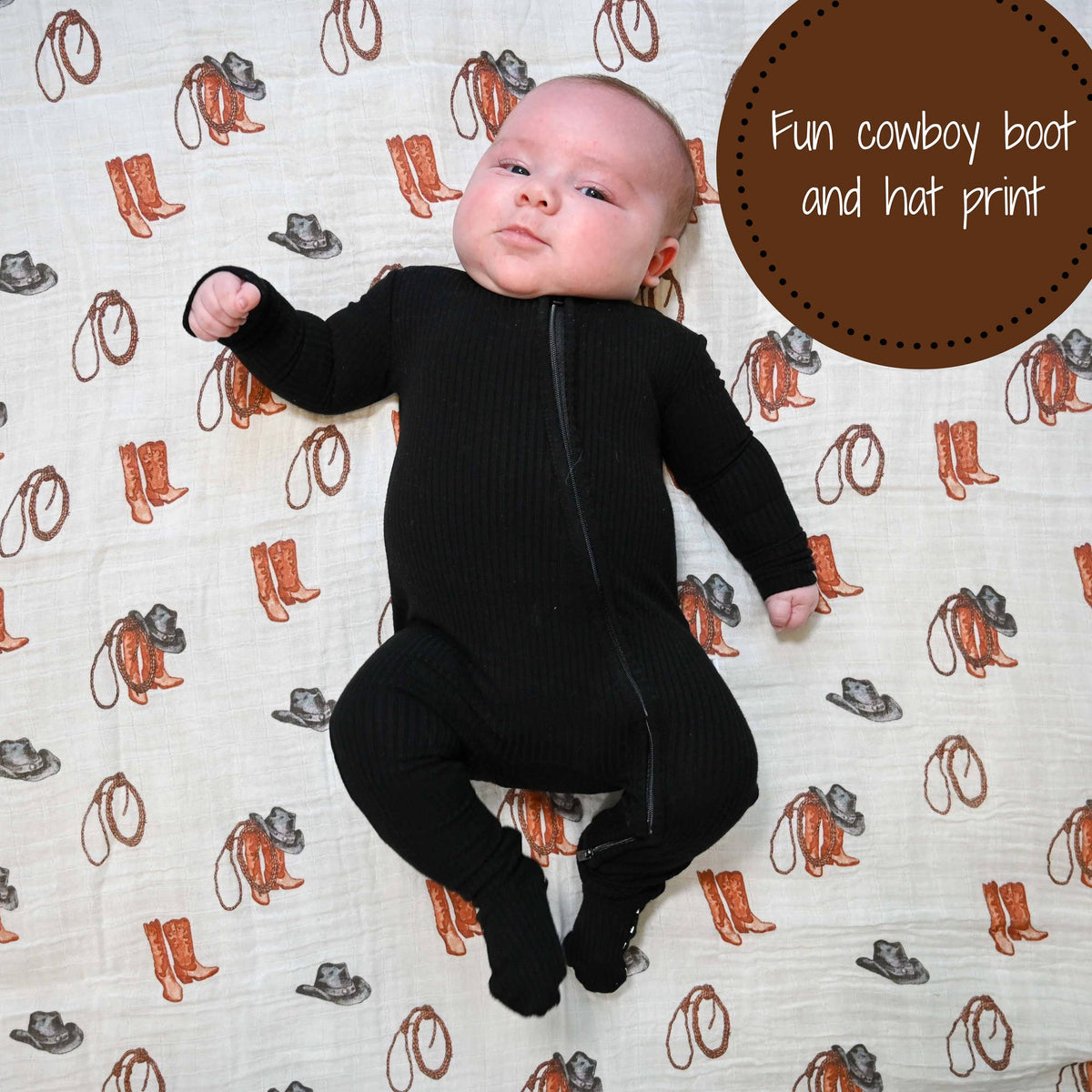 Baby Muslin Swaddle Blanket 47x47  Better In Boots