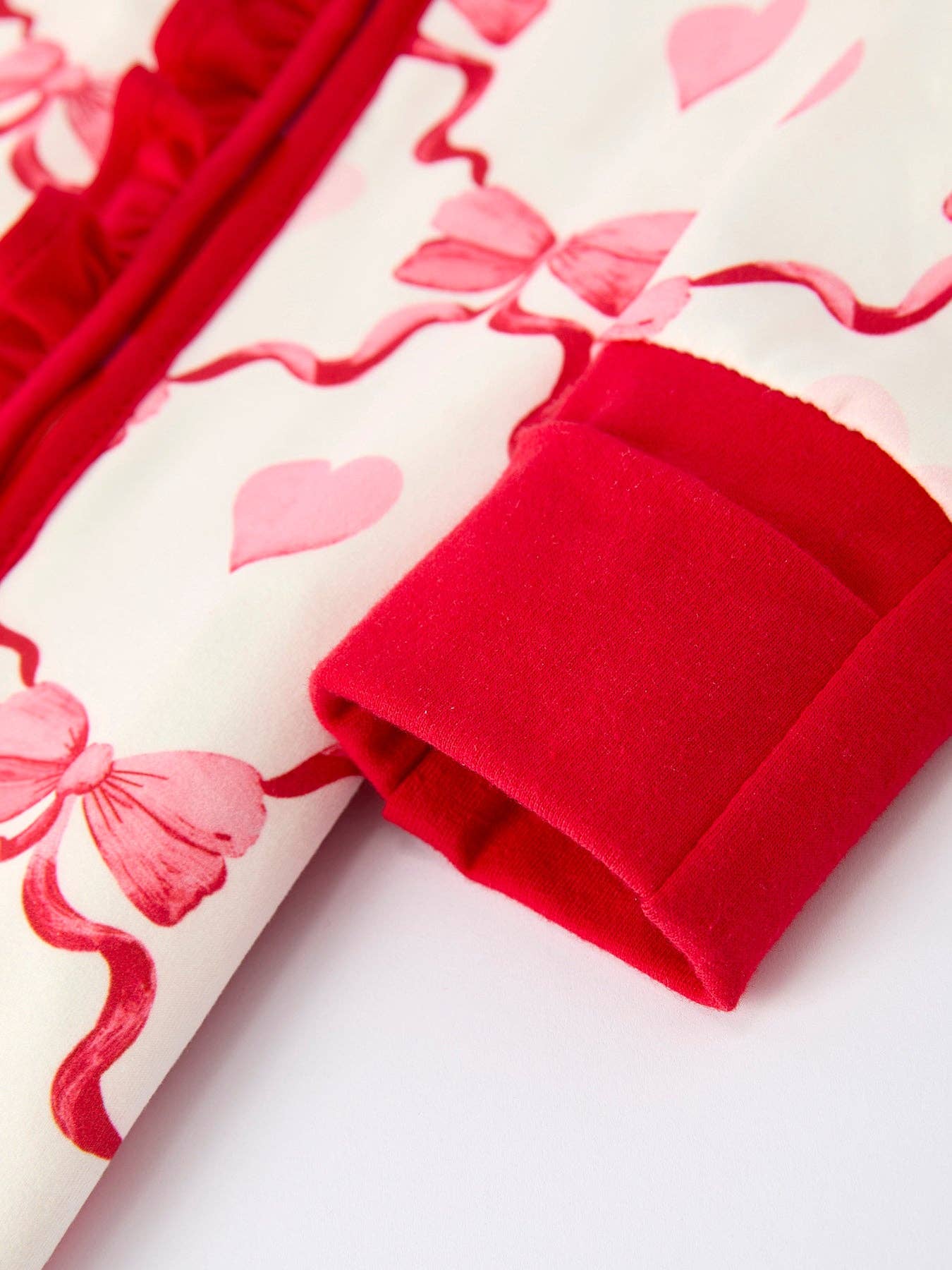 Valentine’s Day Baby Girl Romper with Heart and Bow Print