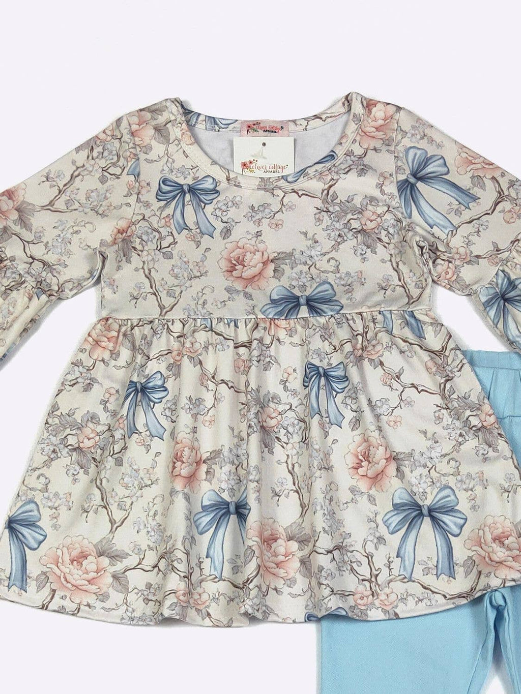 Blue Vintage Coquette Girls Set