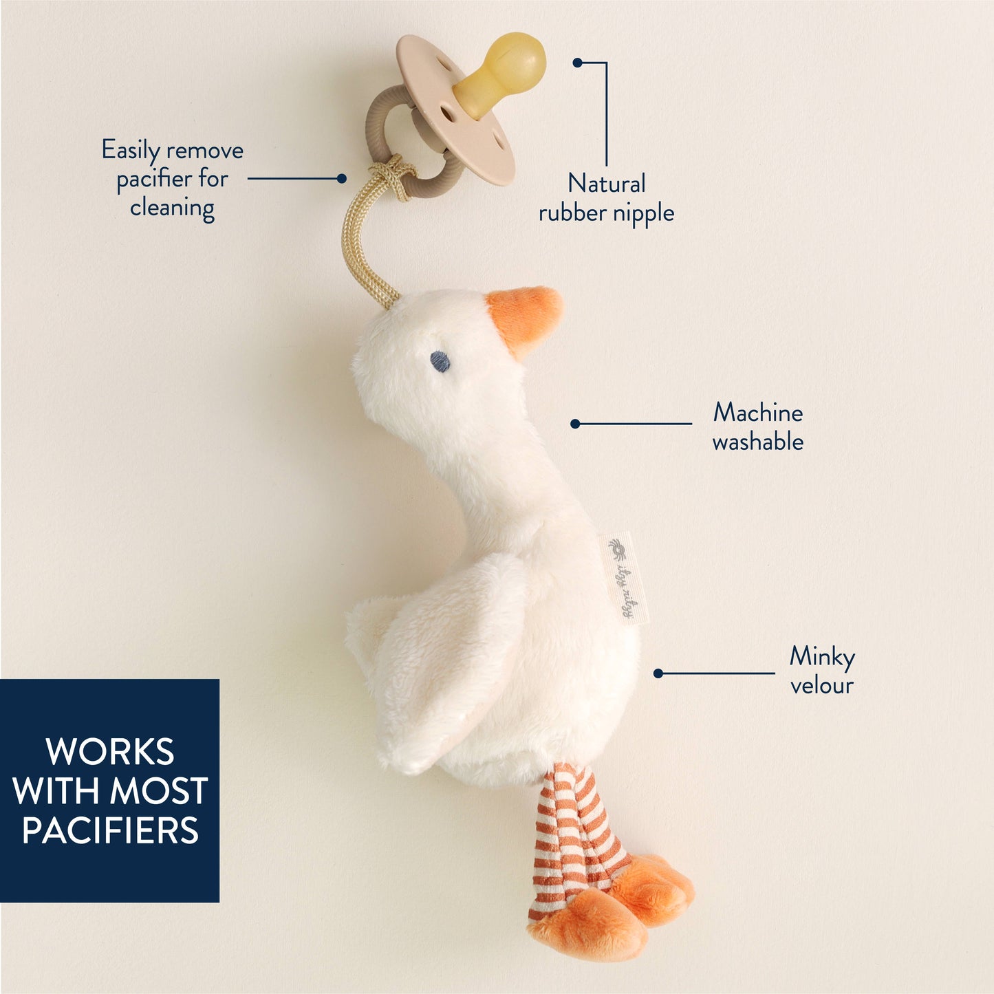 *NEW OPTIONS* Bitzy Pal Natural Rubber Pacifier & Plush