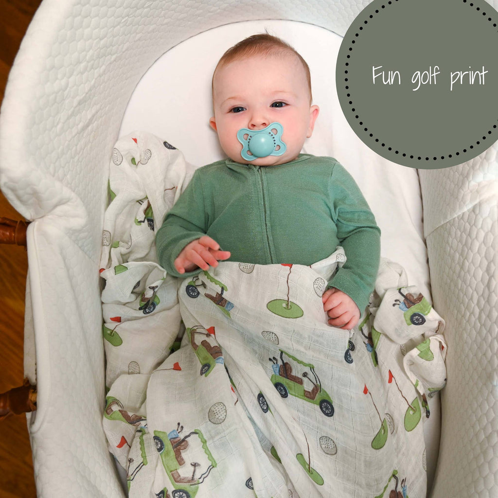 Baby Muslin Swaddle Blanket 47x47 Golf A Round