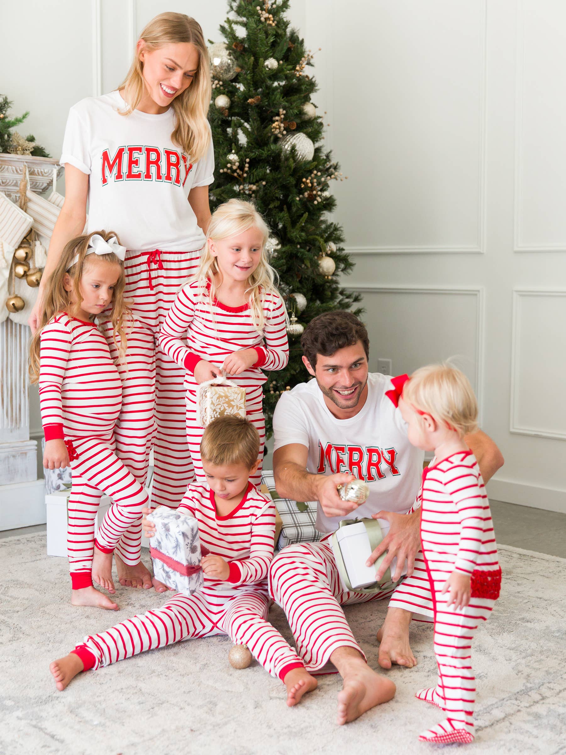 SoftSnooze™ Baby Girls Cotton Modal Red & White Stripe Footed Ruffle One Piece Pajama