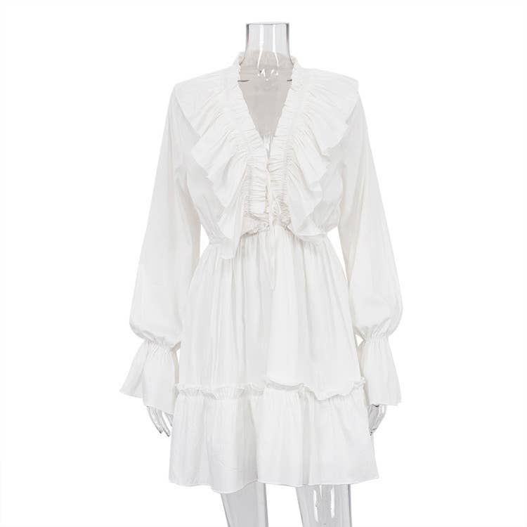 Long sleeve ruffle dress