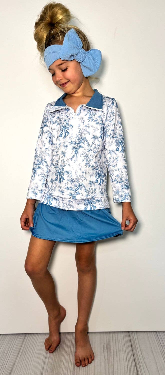French Blue Girls Skort Set