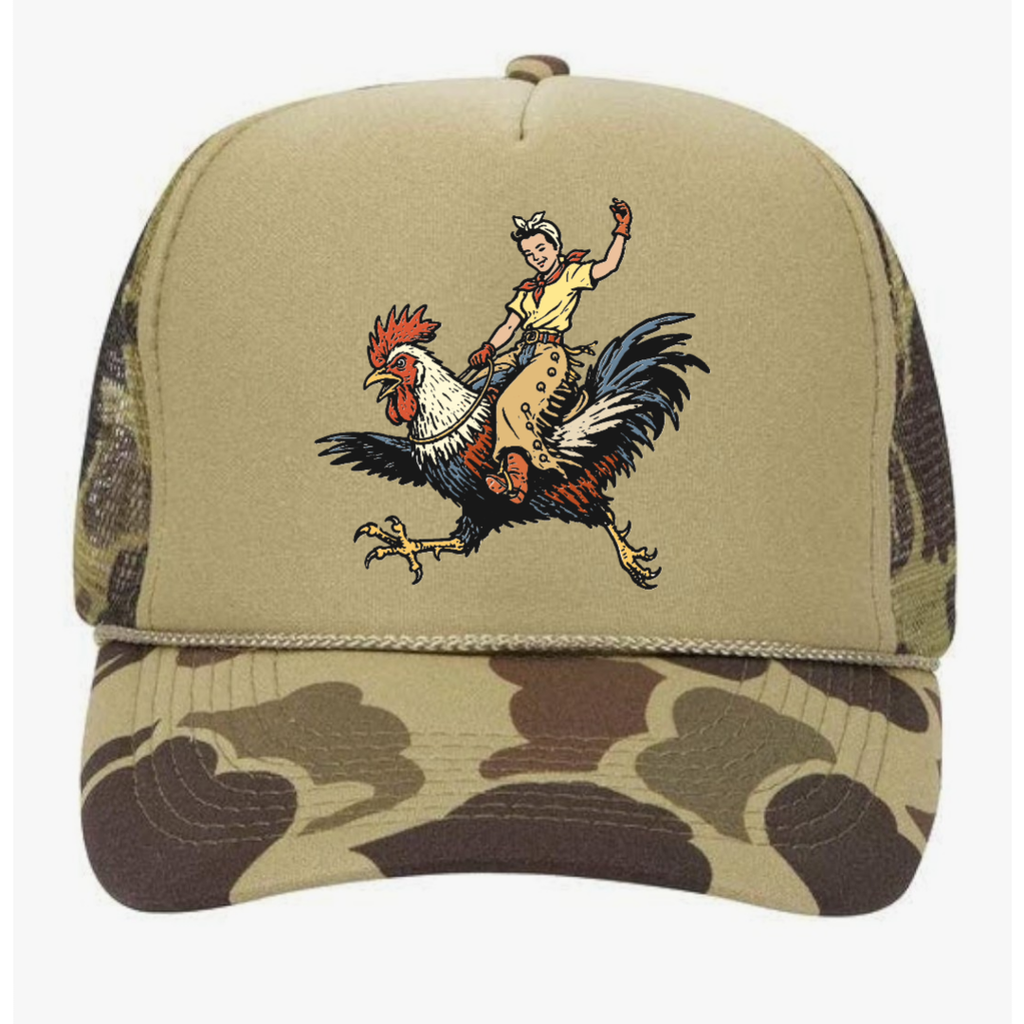 Tan Camo Rodeo Trucker Hat Fishing Hunting