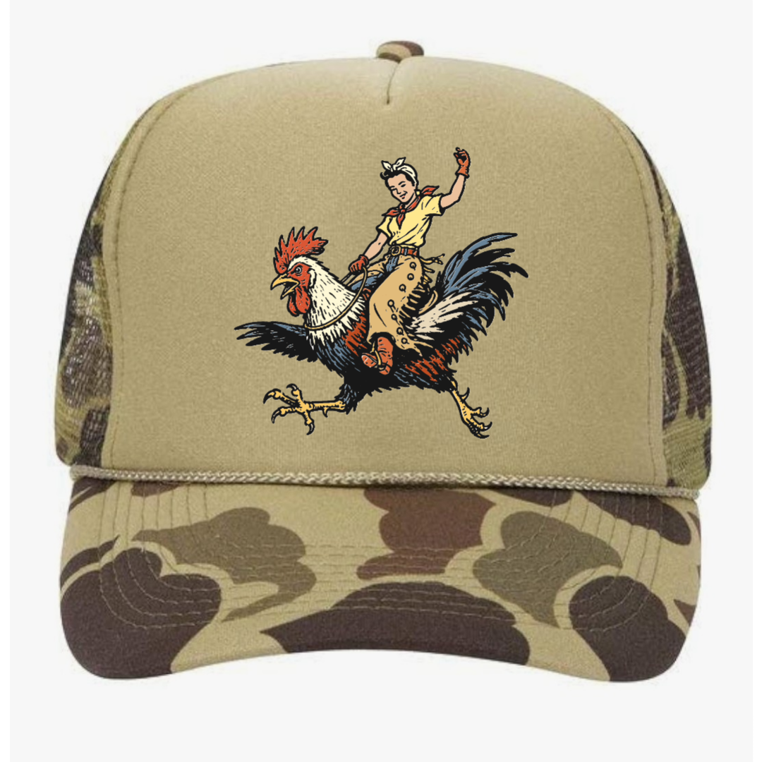 Tan Camo Rodeo Trucker Hat Fishing Hunting