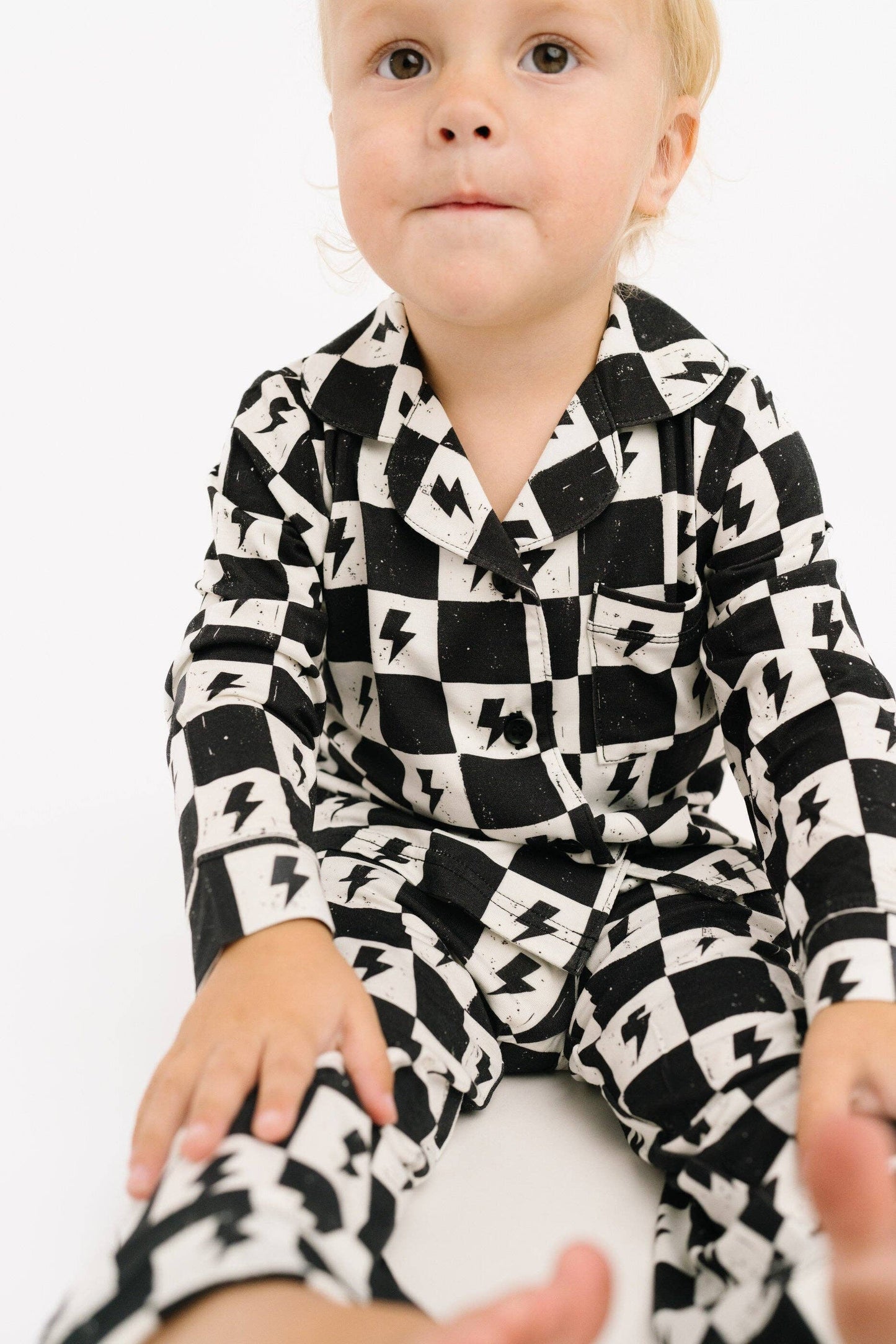 Electric Checkered Bamboo Button Up Set