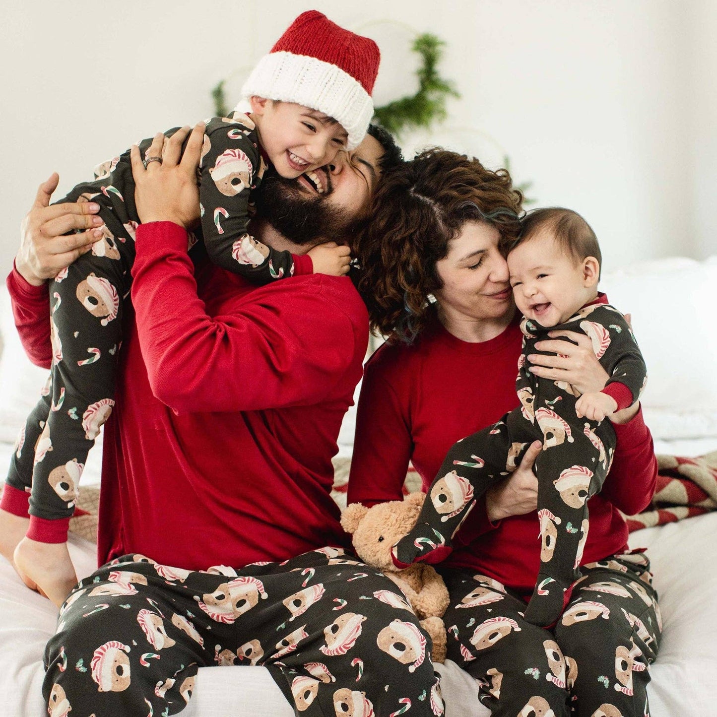 Candy Cane Bears Matching Family Pajamas