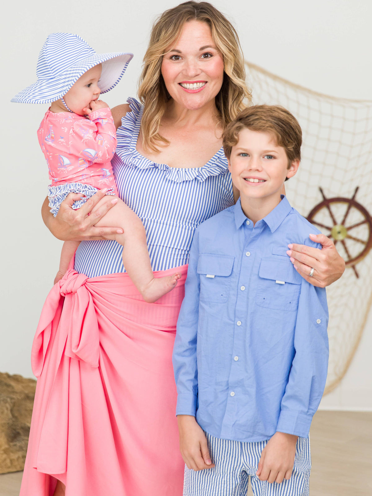 Kids Periwinkle Blue Sun Protective Button Down Fishing Shirt