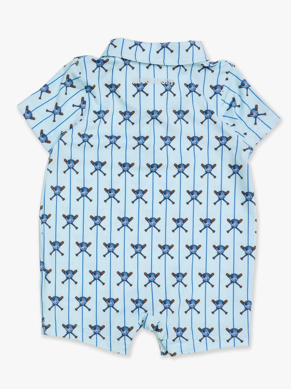 Baby Boys Blue Batter Up Baseball Performance Polo Romper