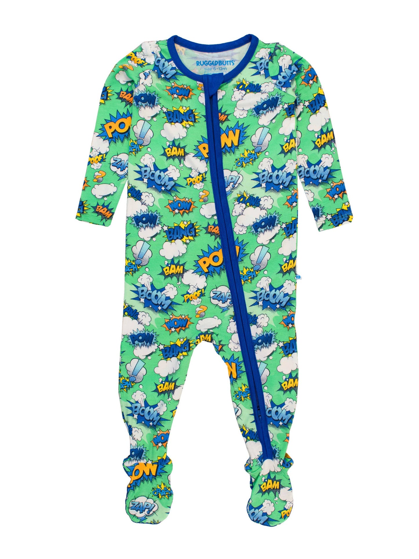 SoftSnooze™ Baby Boys Bamboo Viscose Boom Pow Footed One Piece Pajama