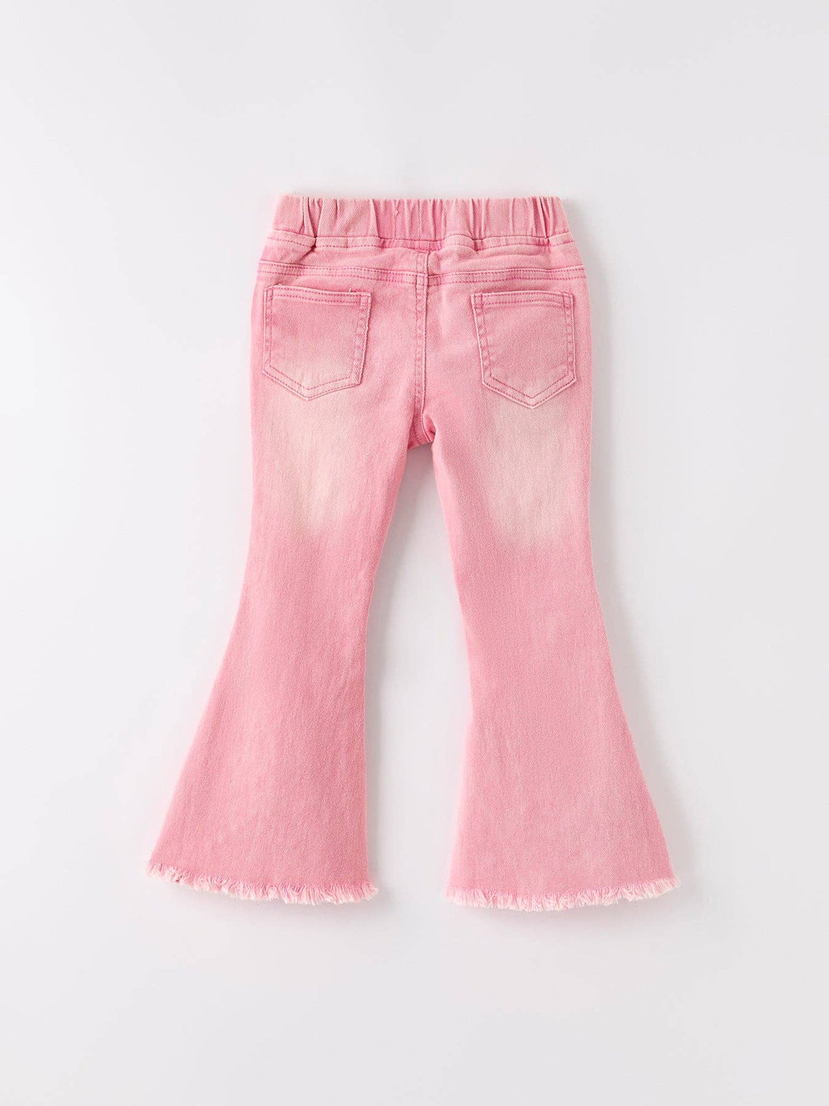 Pink Flared Elastic Jeans