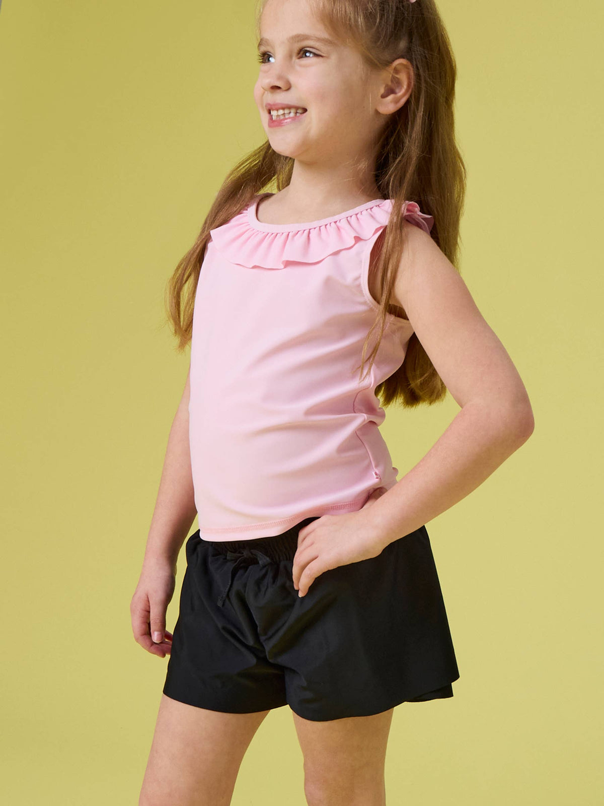 Girls Black Active Butterfly Shorts