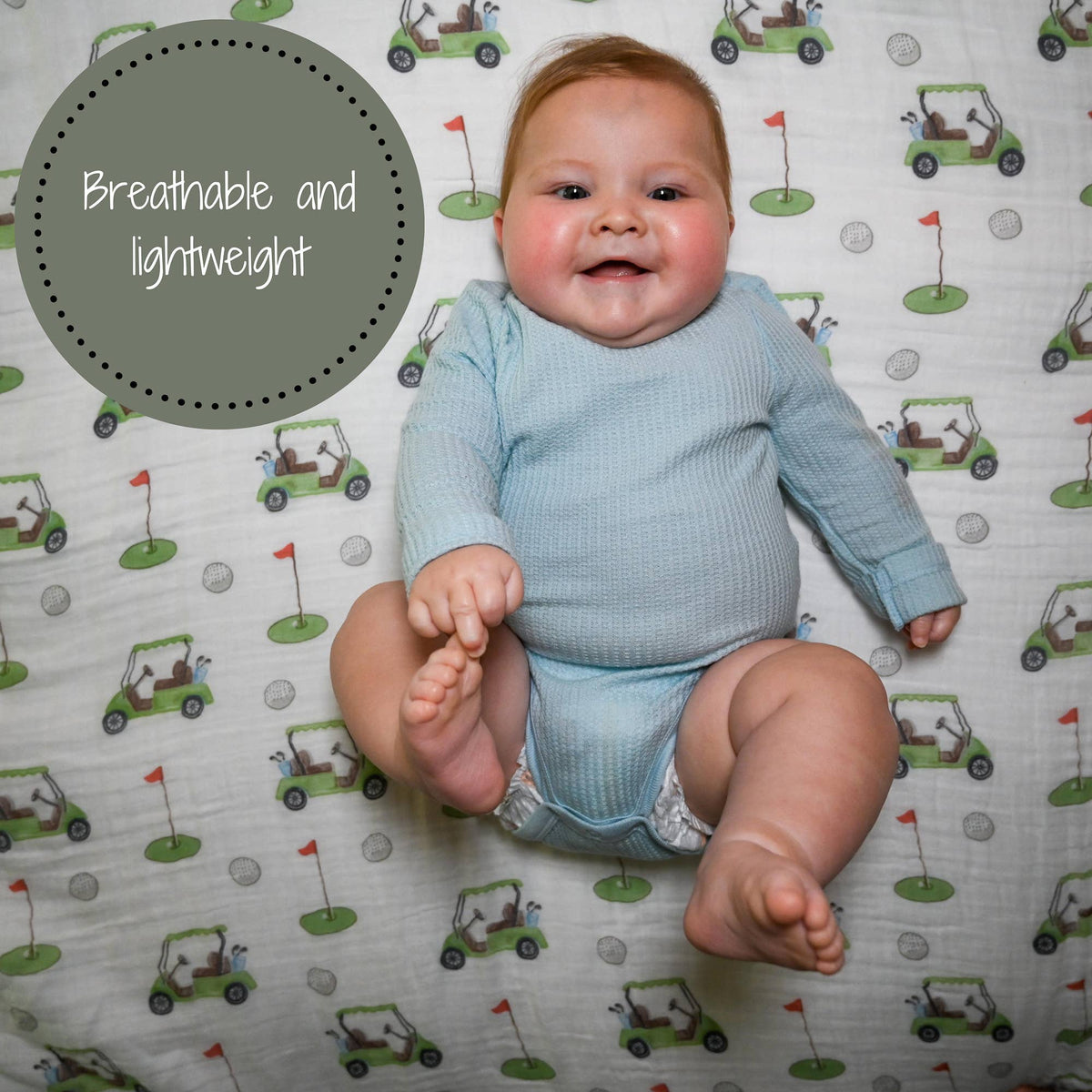 Baby Muslin Swaddle Blanket 47x47 Golf A Round