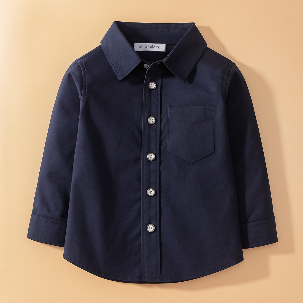 Blue Little Boy Button Down Shirt, Suspender Straps & Pants