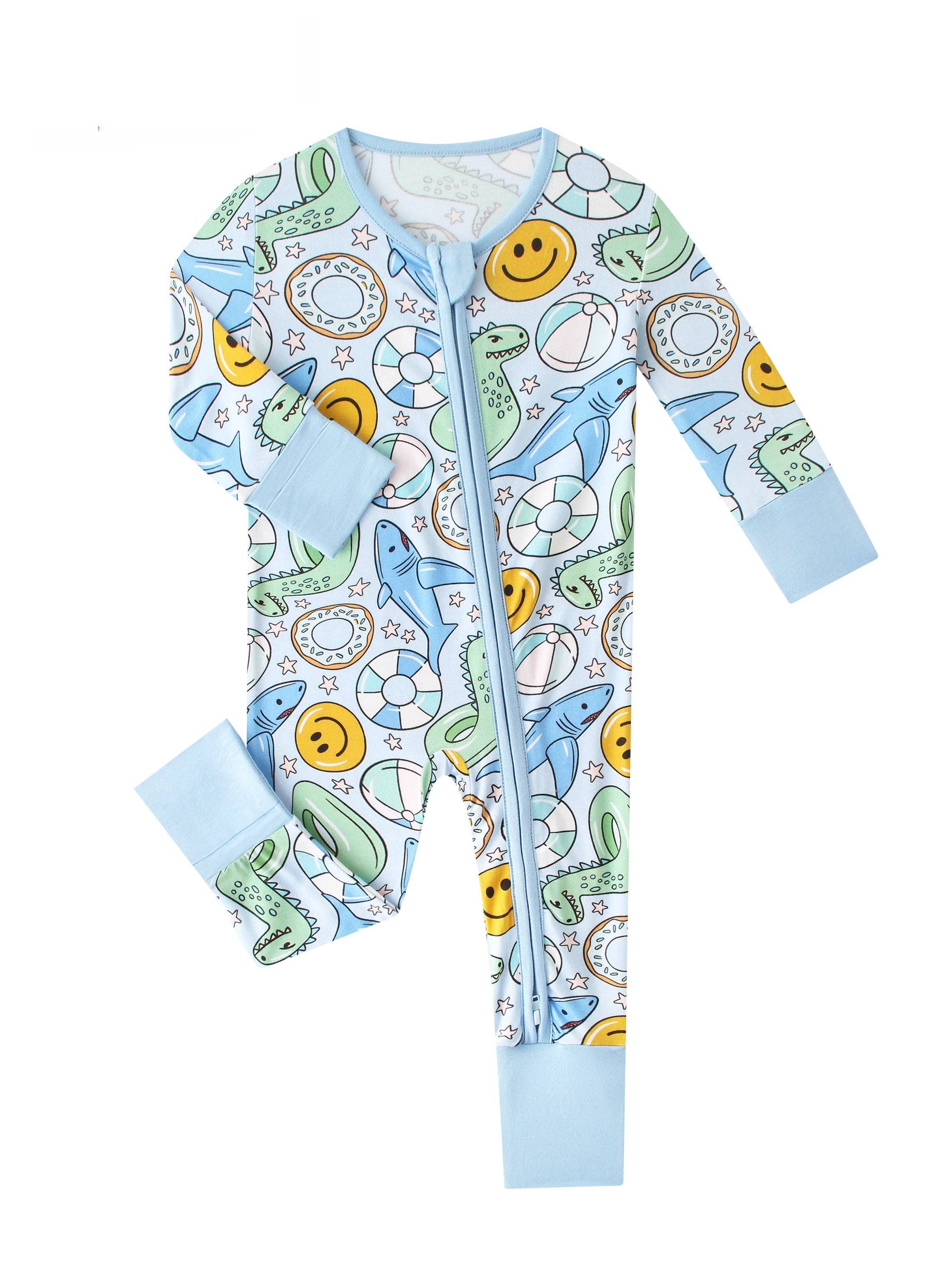 PoshTOT Summer Bamboo Baby Convertible Zippy Romper