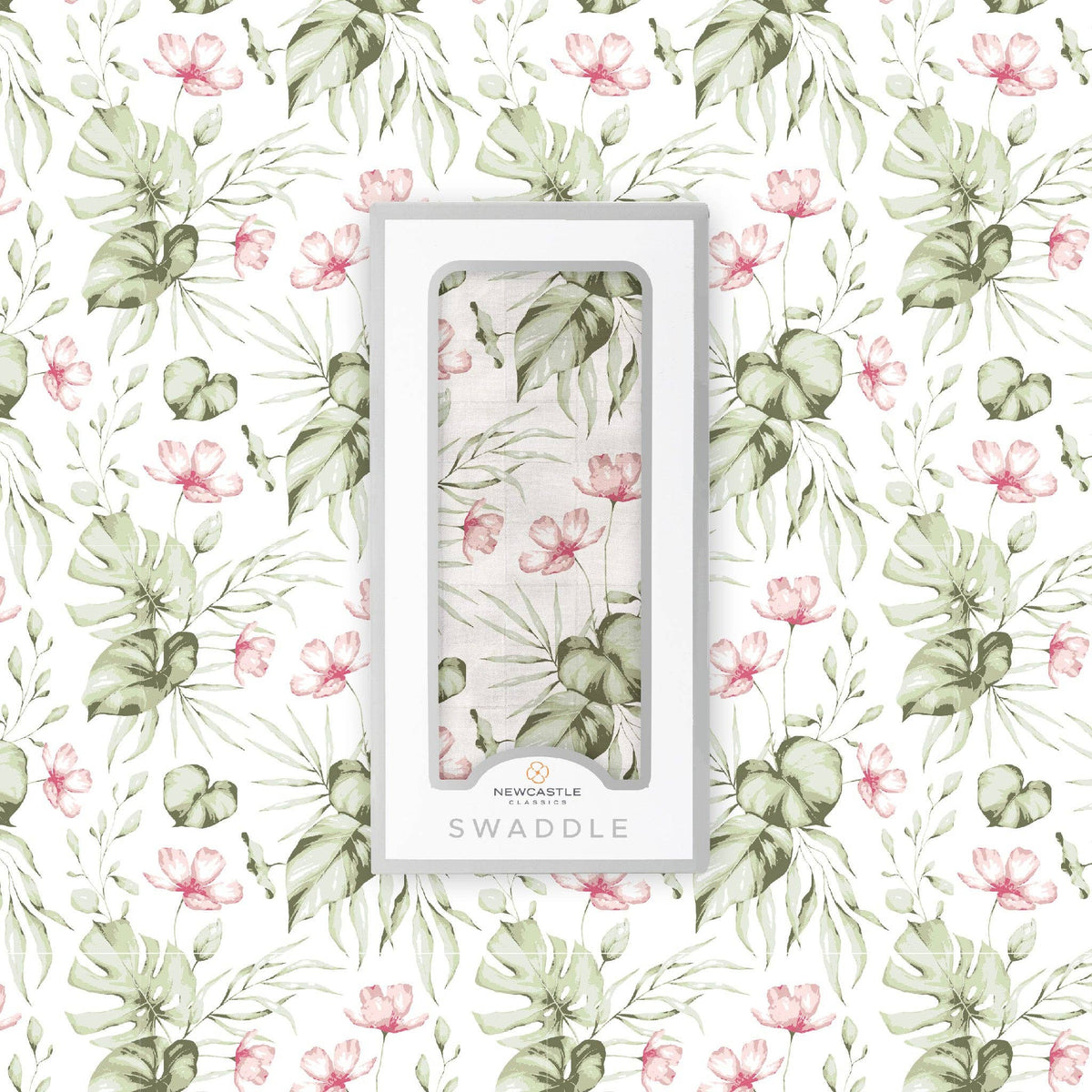 Silver Pink Orchid Swaddle