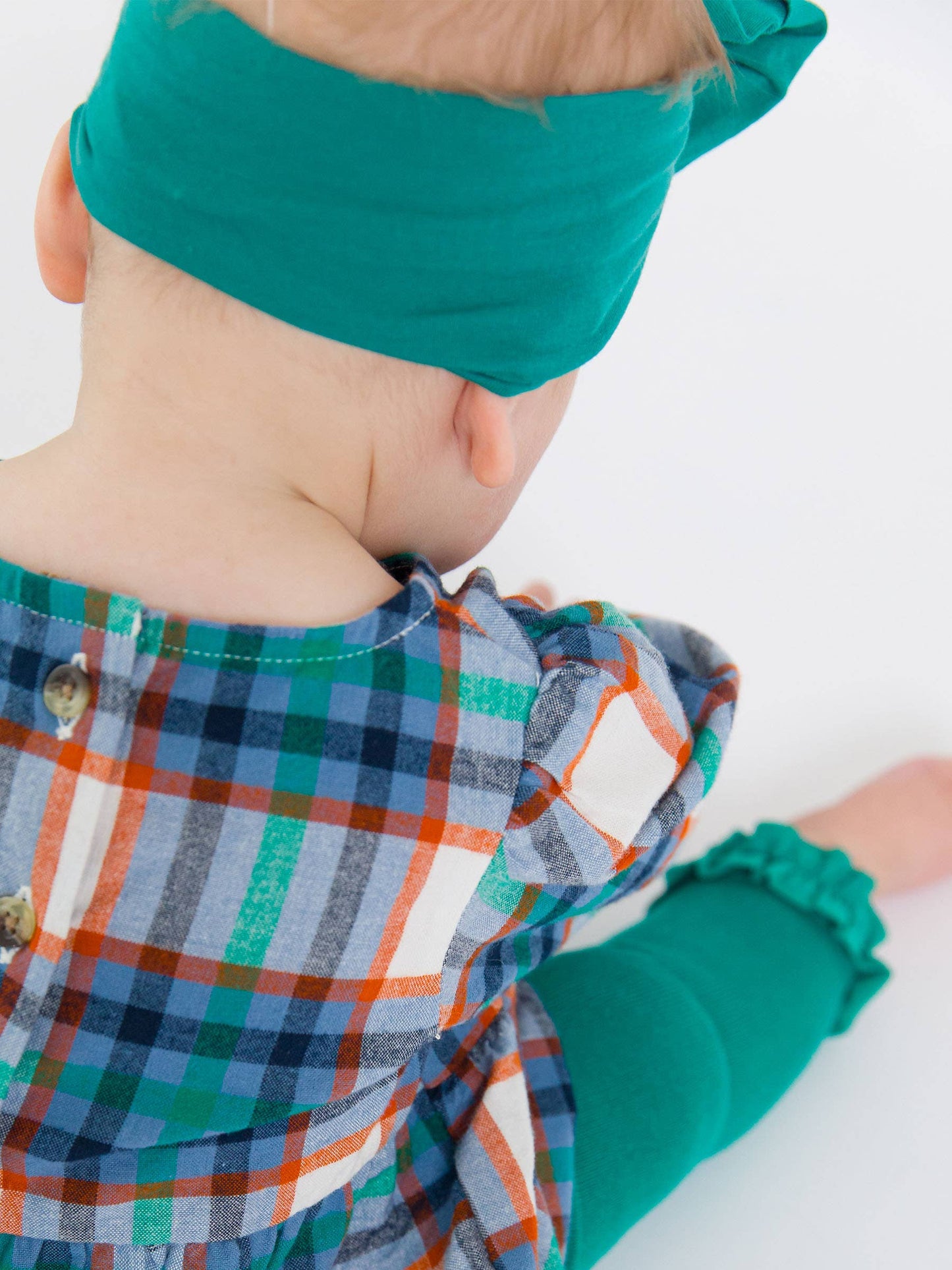 Baby Girls Peyton Plaid Woven Long Sleeve Bubble Romper