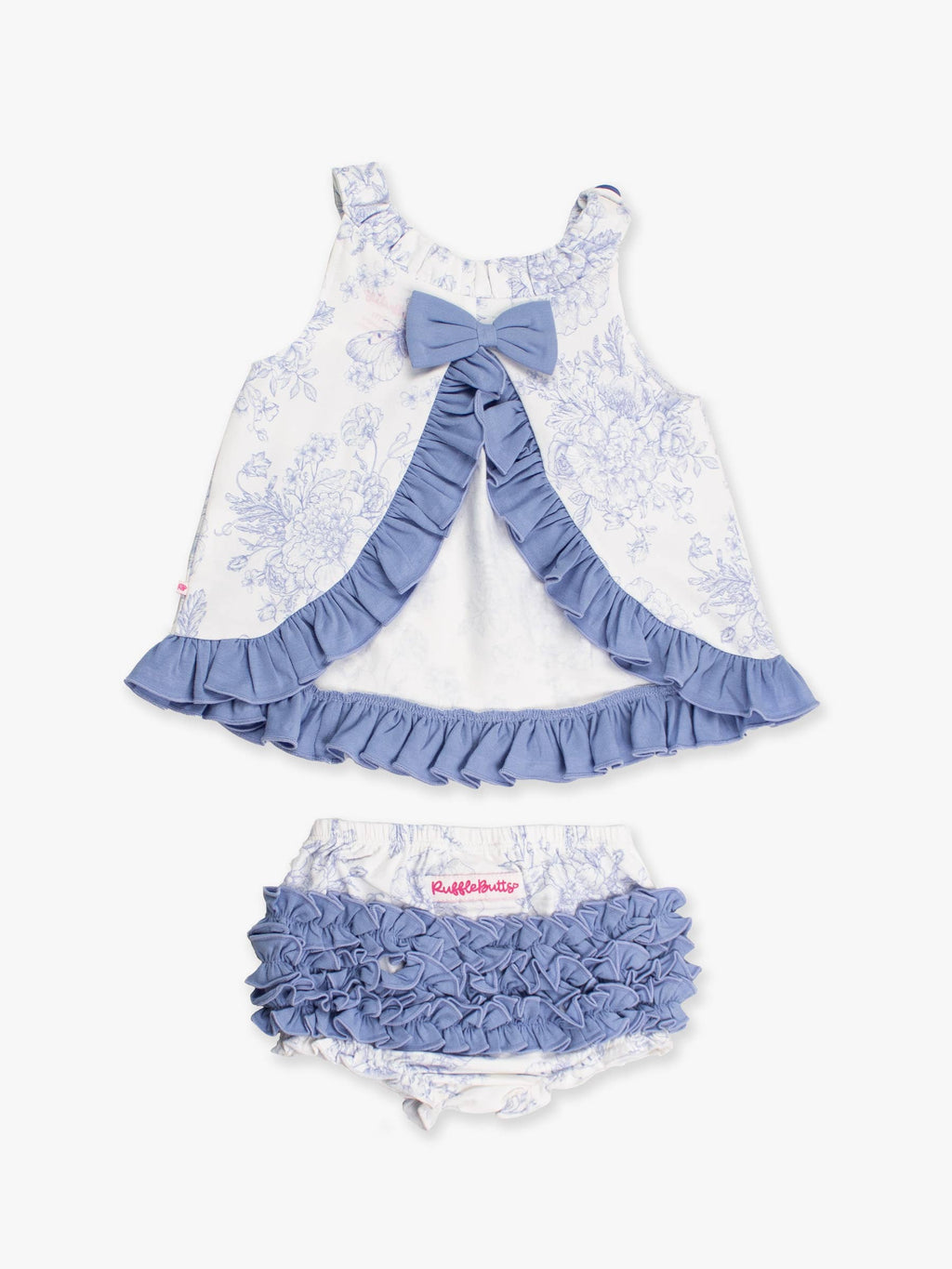 Baby Girls Periwinkle Butterfly Garden Knit Swing Top & Bloomer Set