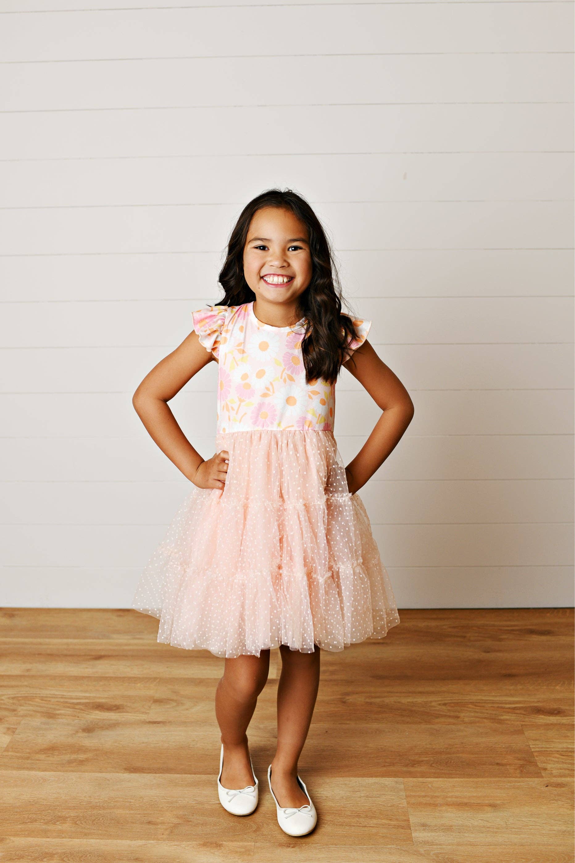 Girls Ella Pink Daisy Spring Summer Dress
