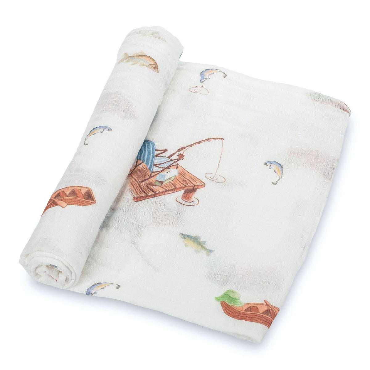 Muslin Quilt Baby & Kids Blanket Gone Fishing