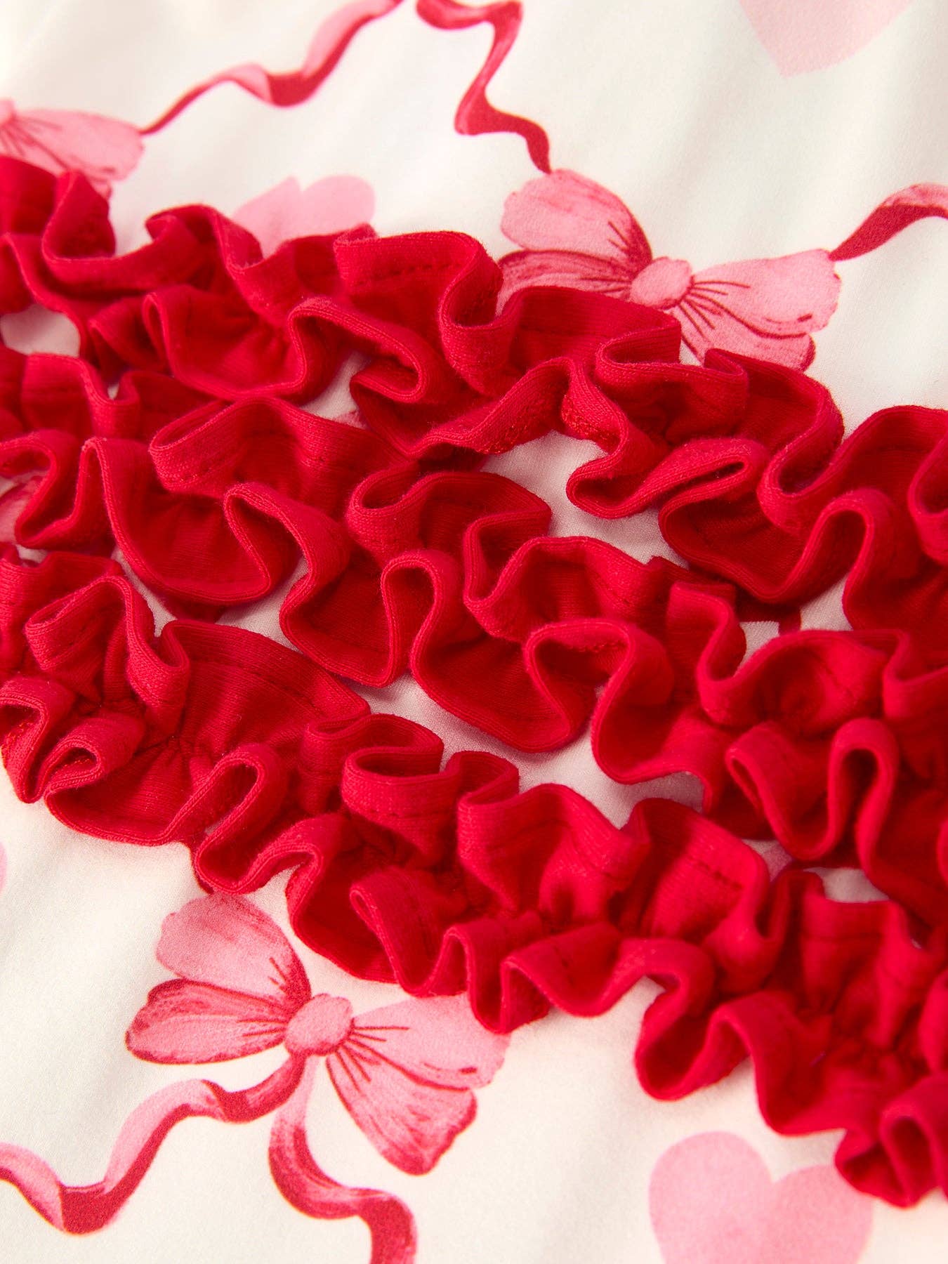 Valentine’s Day Baby Girl Romper with Heart and Bow Print