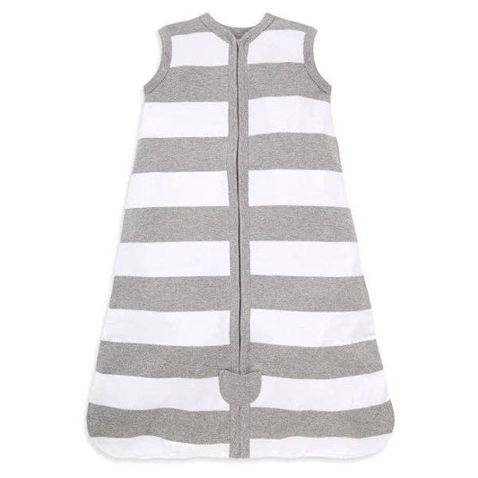 Rugby Stripe Organic Beekeeper™ Wearable Baby Blanket - Heather Grey