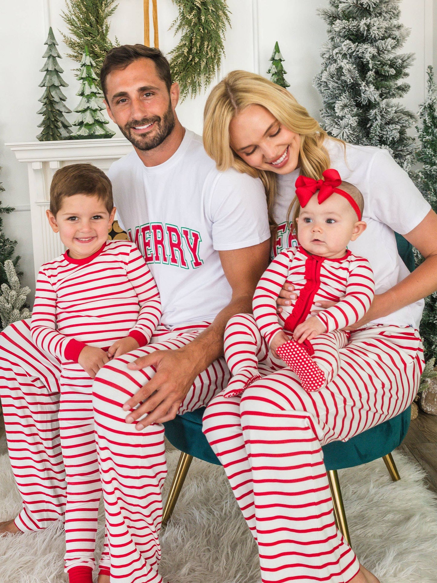 SoftSnooze™ Adult Cotton Modal Red & White Stripe Pajama Pants