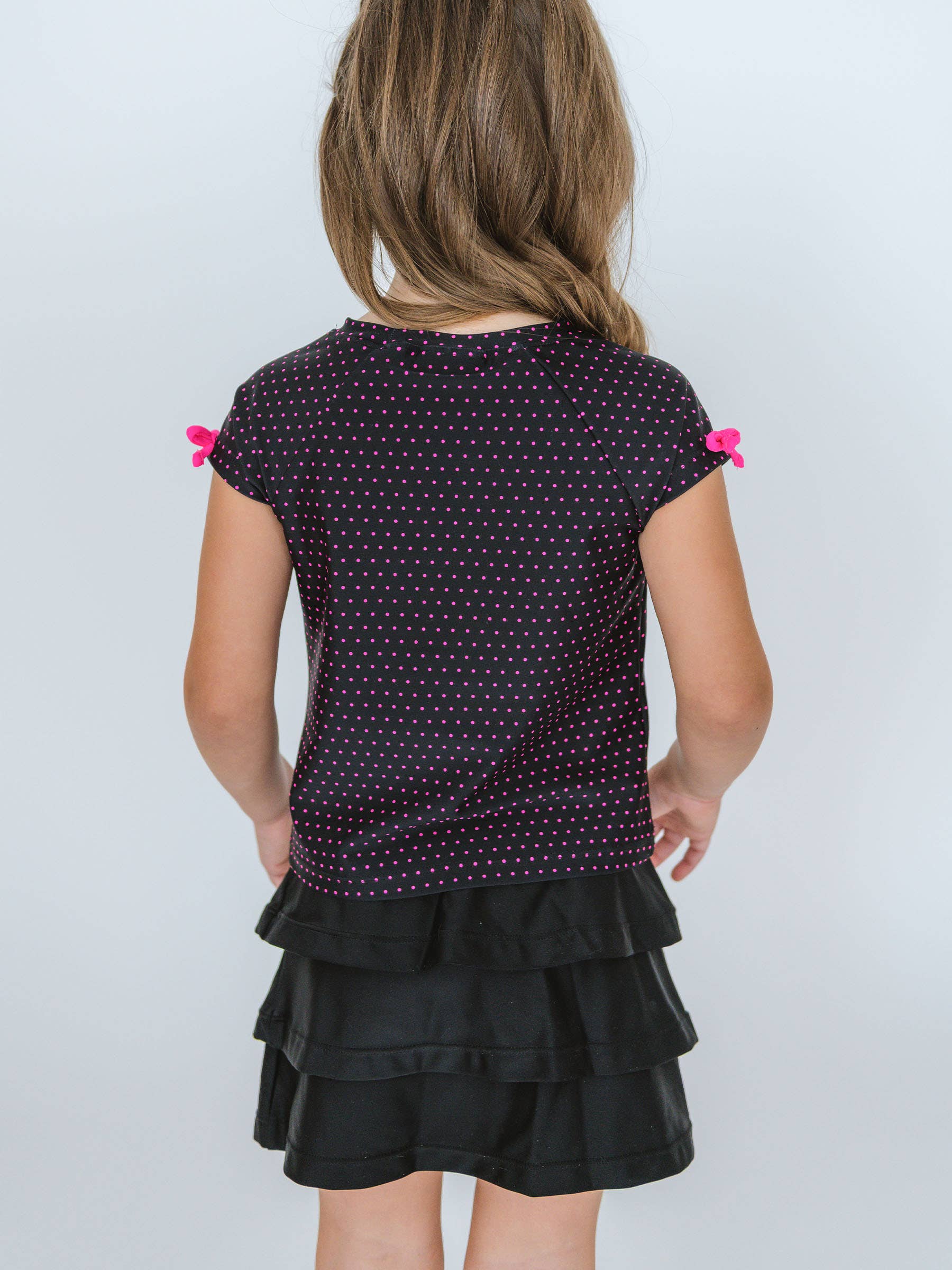 Girls Black Tiered Active Skort