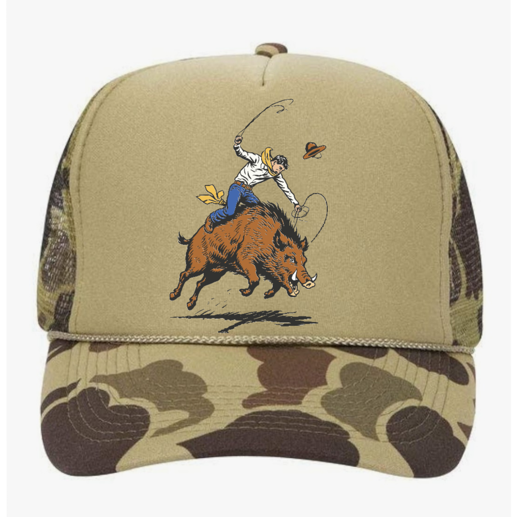 Tan Camo Rodeo Trucker Hat Fishing Hunting
