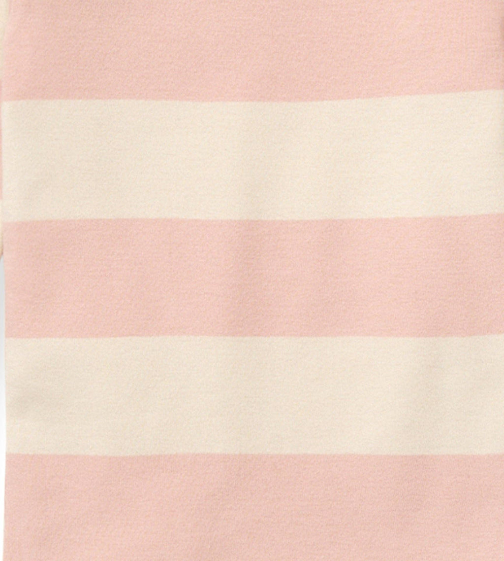 Rugby Stripe Organic Cotton Sleep & Play - Pink Sand