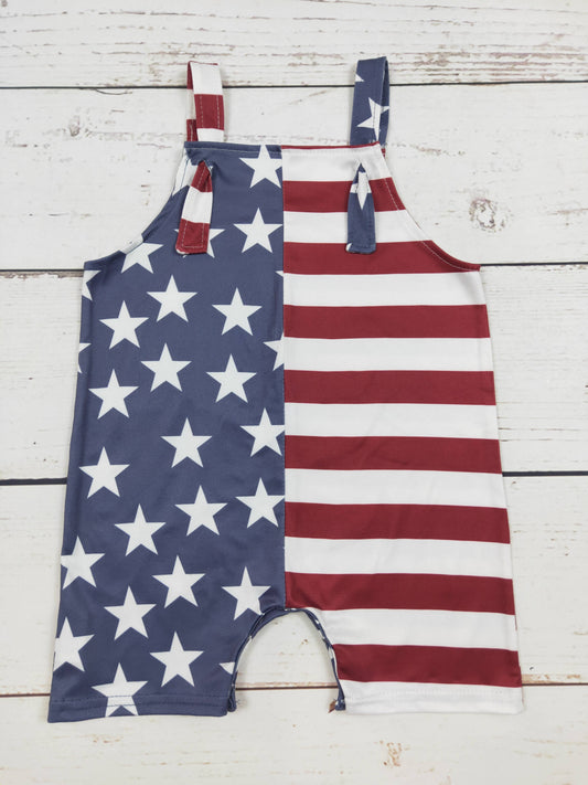 Patriotic Baby Romper With Stars Stripe