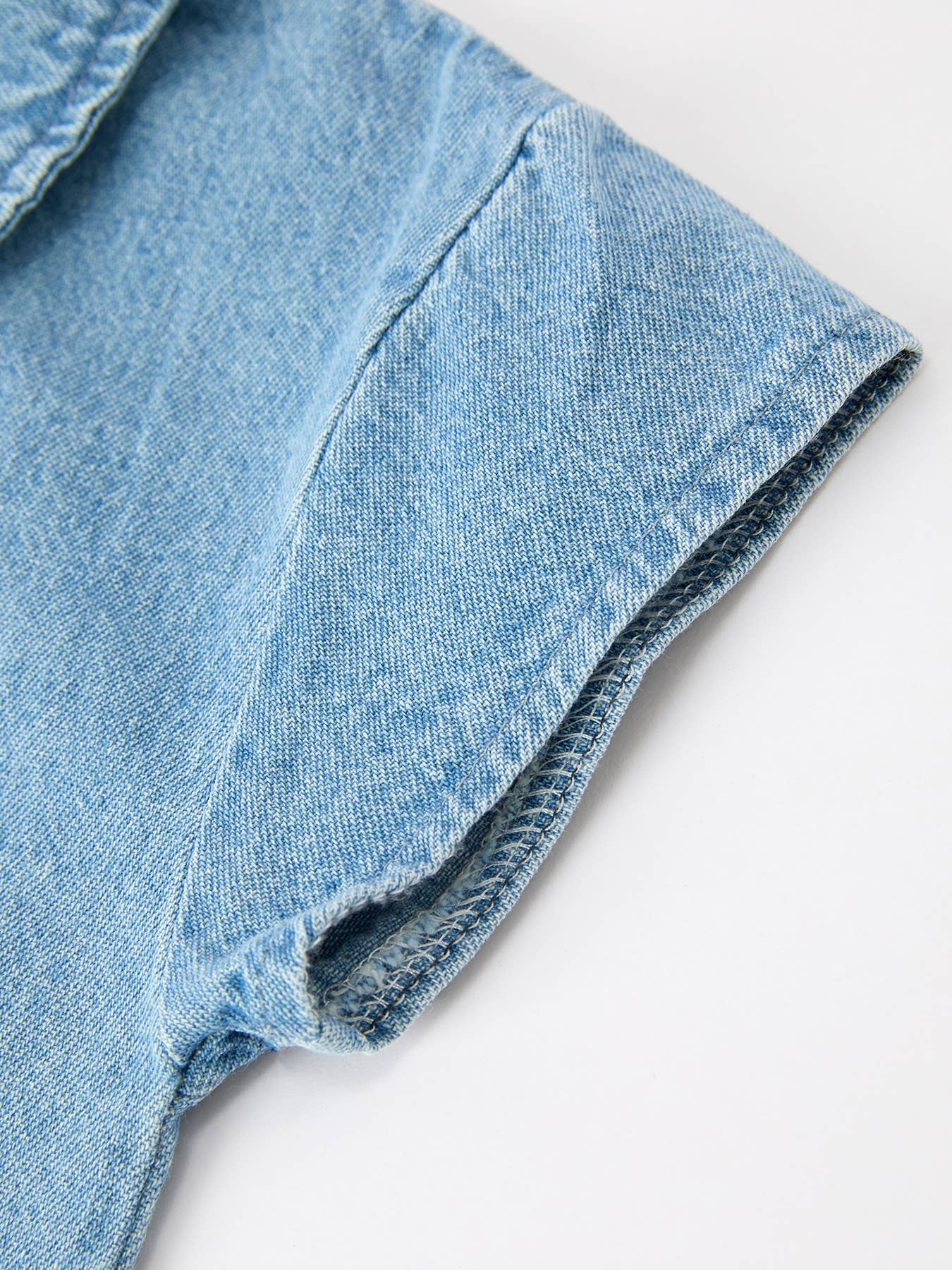 Baby Boy Denim Romper Short Sleeve Polo Bodysuit