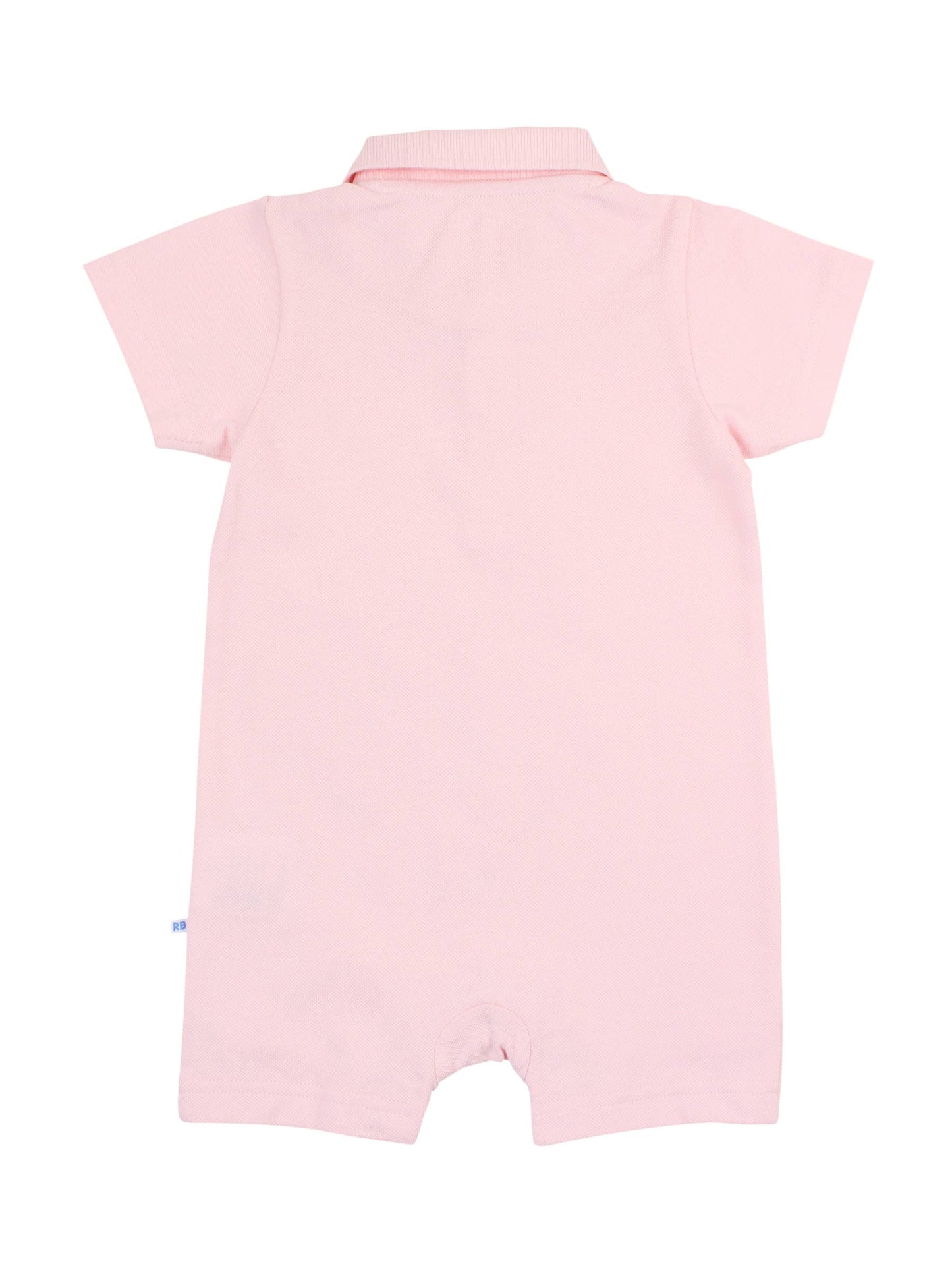 Baby Boys Pink Pique Polo Romper
