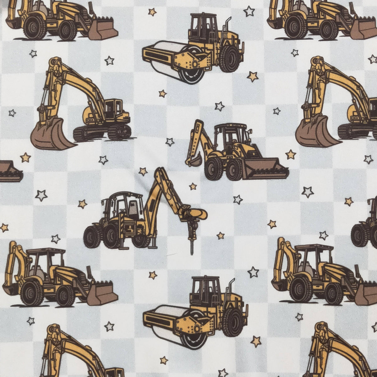 Construction Check Boy Romper
