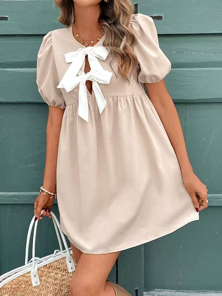 Mommy & Me Tie front babydoll dress