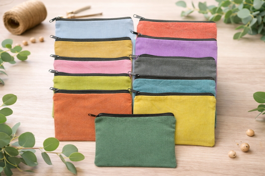 Canvas Zippered Pouch | Canvas Colored Pouch | Unbranded