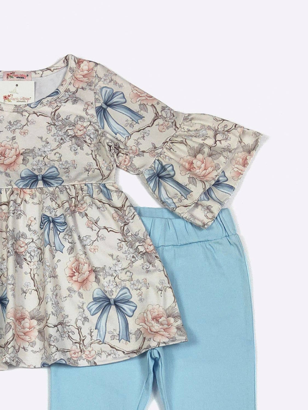 Blue Vintage Coquette Girls Set