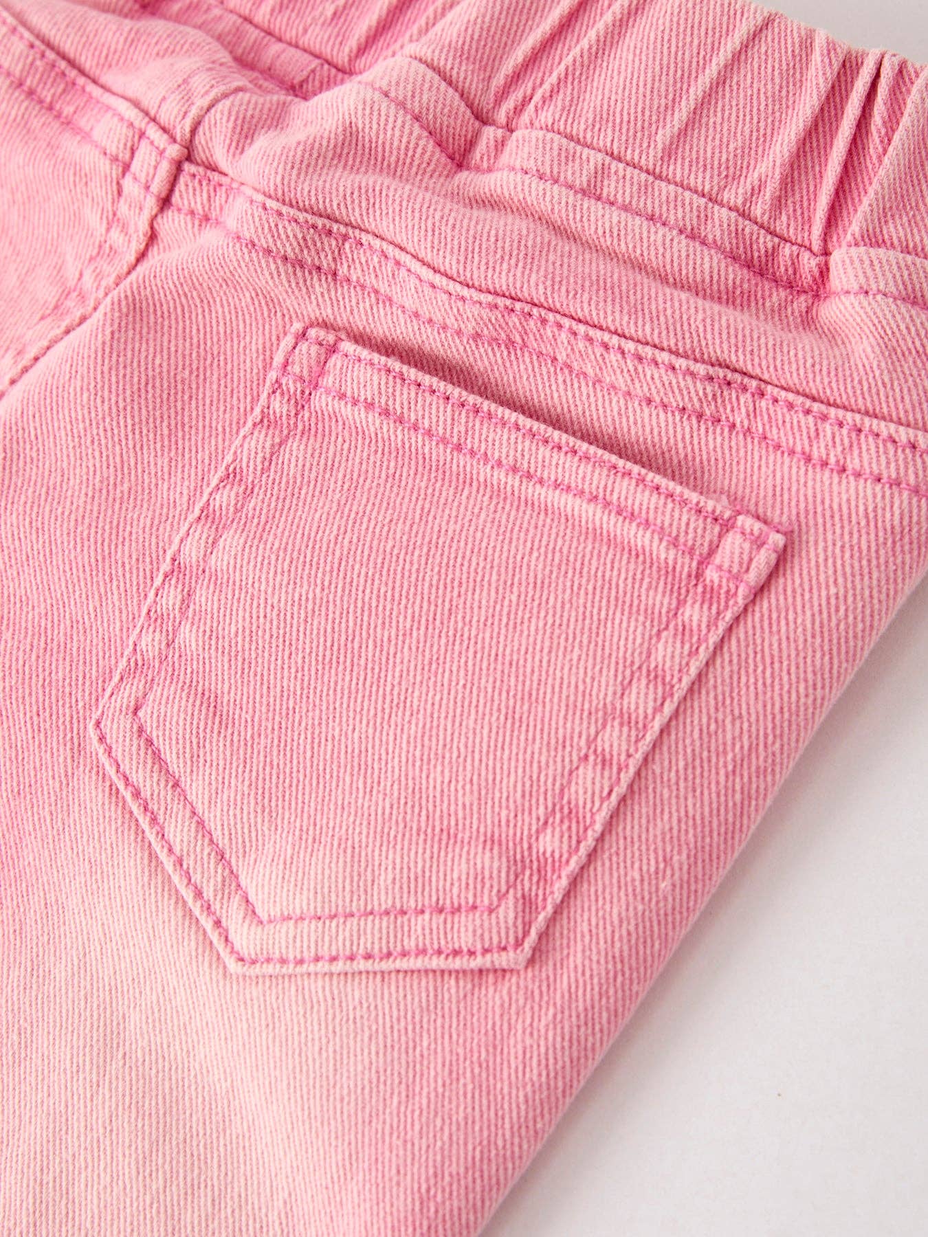 Pink Flared Elastic Jeans
