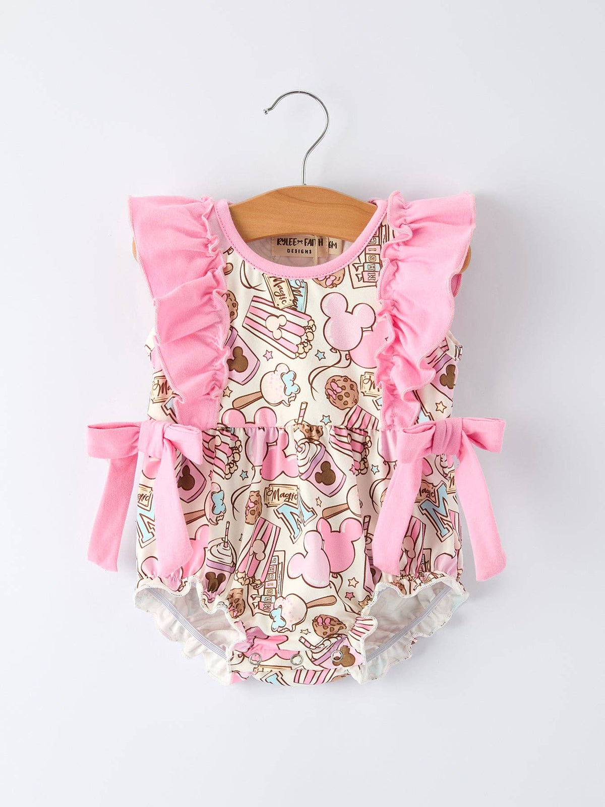 Summer Sweet Treat Print Girls Short Sleeve Romper