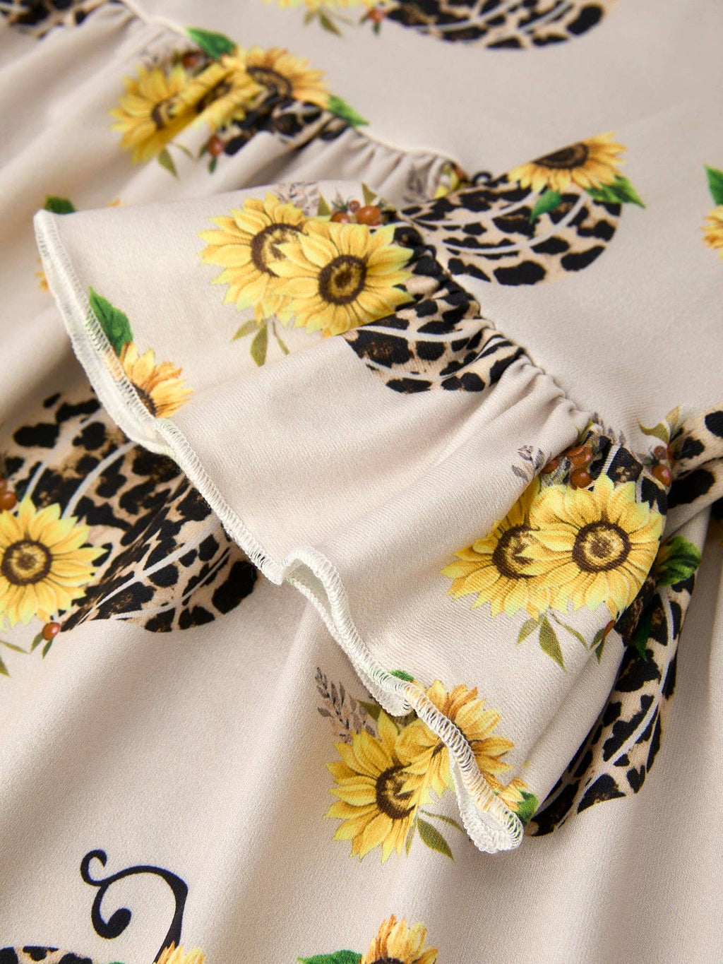 Fall Pumpkin or Leopard Print Autumn Girls Ruffle  Dress